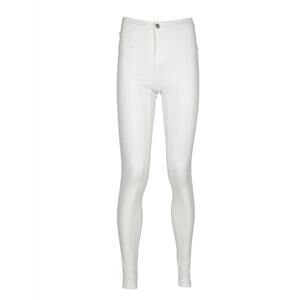 NEW CENIA women mid rise pockets stretched denim pants in white